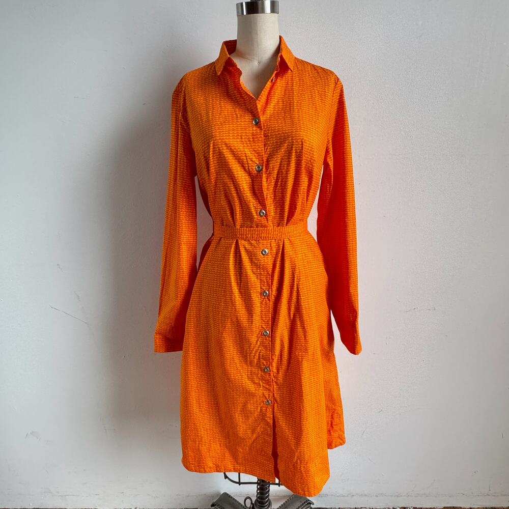 MARIMEKKO Beata Orange Print Midi Shirt Dress
